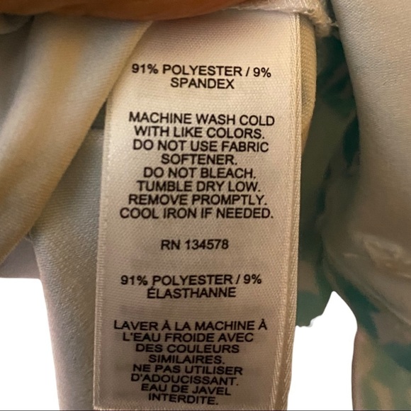 Vineyard Vines Andros Blue Floral Fan Sankaty Boatneck Top Size S - Picture 5 of 6